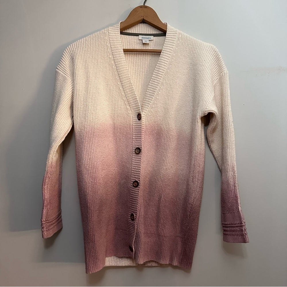 Sundance Sunset Moments Colorblock Ombré Cardigan Sweater Size XS